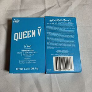 Queen V, Cleansing Bar V Bar WILD BERRY pH Balanced Soap 3.5oz Sealed Pack of 2